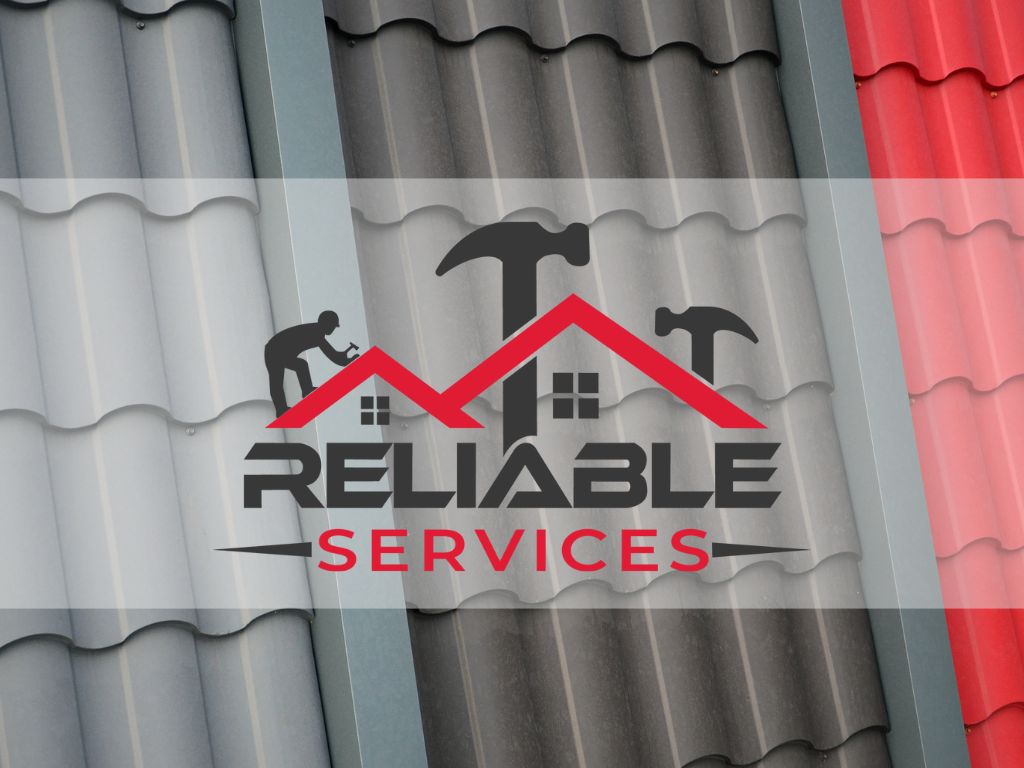 Reliable Roofing Logo Above Metal Roof Materials