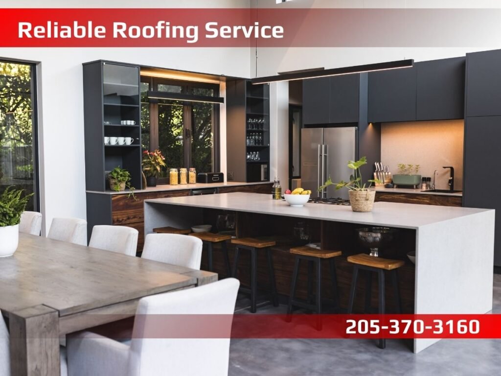 Custom kitchen remodeling near me Birmingham, AL featuring stainless steel appliances and pendant lighting