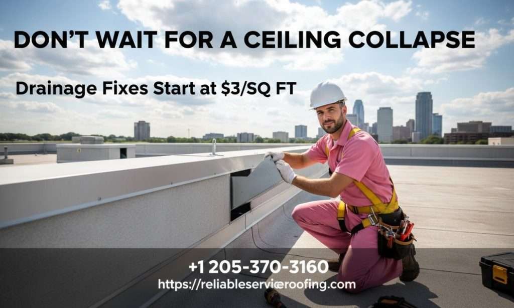 DON’T WAIT FOR A CEILING COLLAPSE Drainage Fixes Start at $3SQ FT