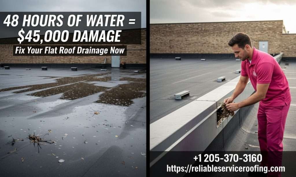 Flat Roof Drainage Comparison – Birmingham Commercial Roof Damage Prevention