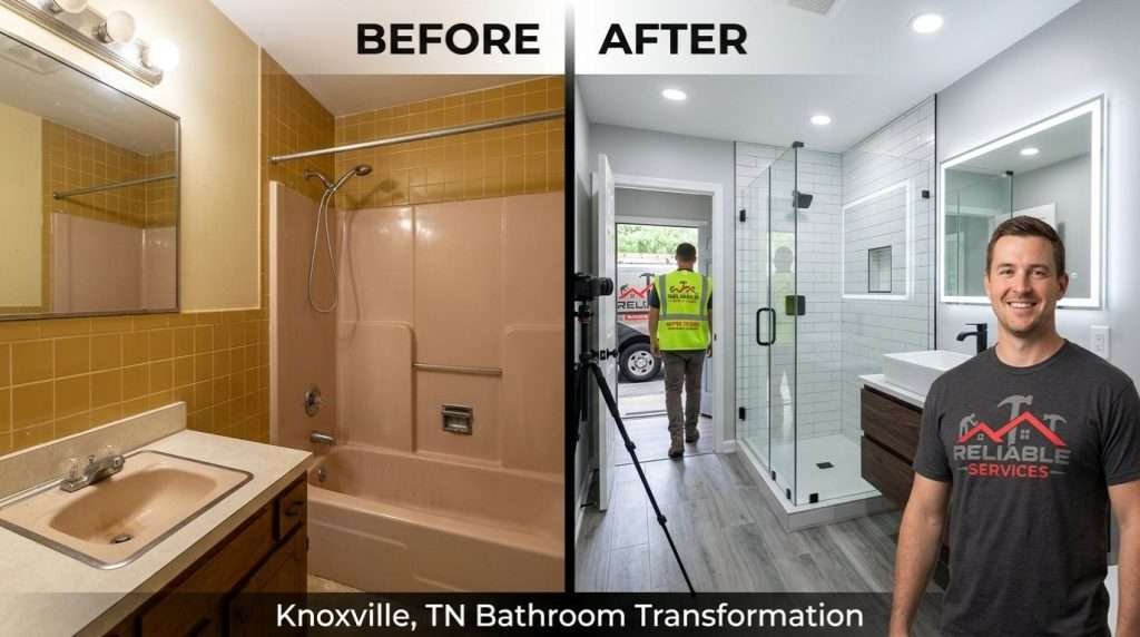Before and after bathroom remodeling Knoxville TN – See the dramatic difference with Reliable Services