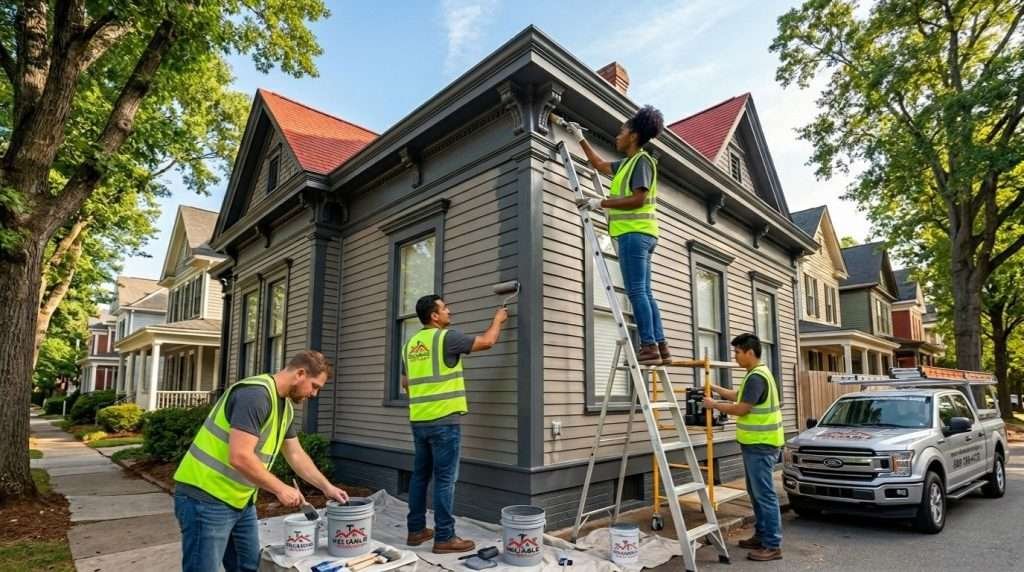 Experienced local painters from Reliable Services performing interior and exterior painting in Atlanta GA with professional care and attention to detail