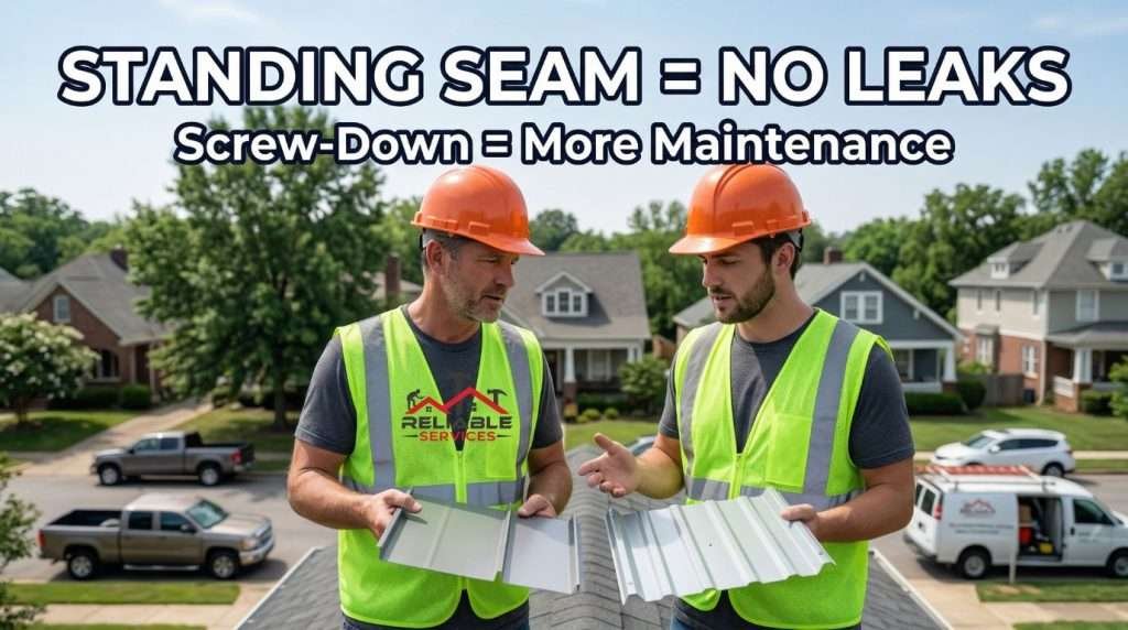 Key Differences_ Standing Seam vs Screw-Down Metal Roofs Side-by-Side