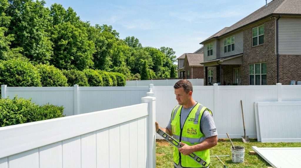 Reliable Services expert team installing private fencing in Knoxville TN – Licensed local fencing professionals