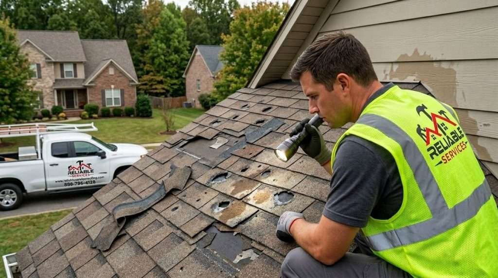 Professional roof inspection for storm damage in Knoxville TN - Reliable Services
