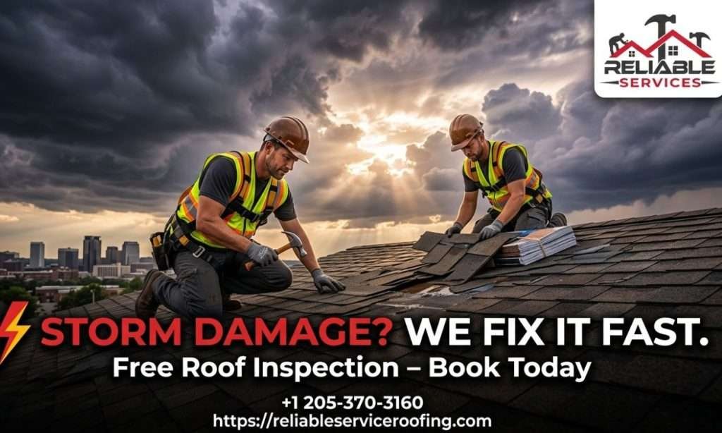 STORM DAMAGE WE FIX IT FAST Free Roof Inspection – Birmingham’s Trusted Storm Repair