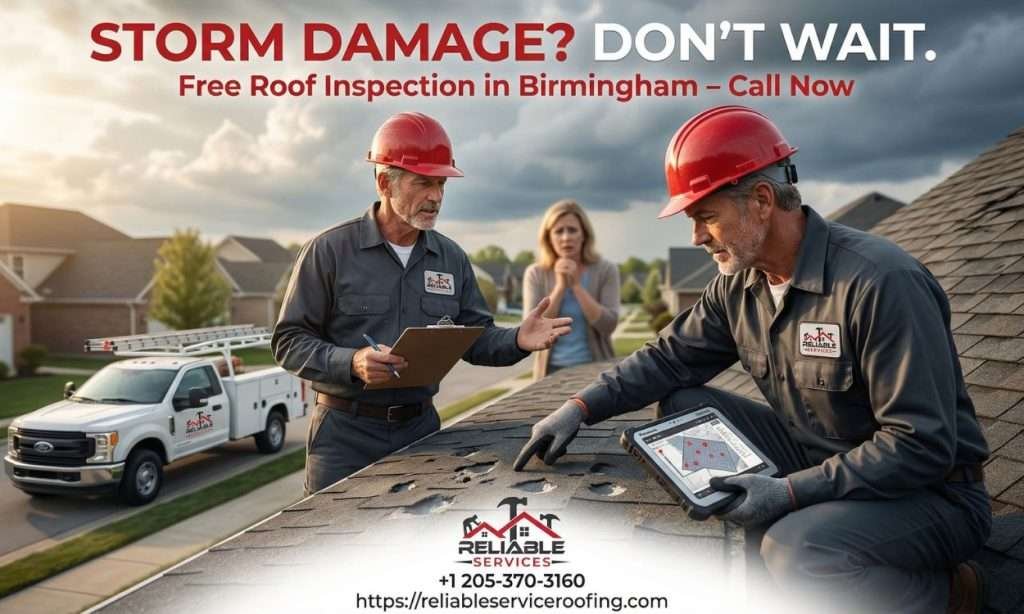Storm Damage? Don’t Wait – Free Roof Inspection in Birmingham
