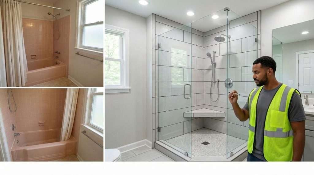 Reliable Services expert team performing bathroom remodeling in Knoxville TN – Licensed and trusted local professionals
