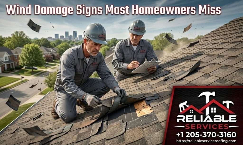 Wind Damage Roof Inspection in Birmingham – Signs Most Homeowners Miss