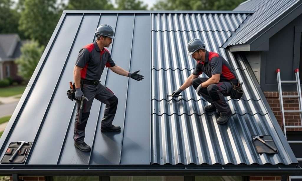 standing seam vs corrugated metal roofing comparison in Birmingham Alabama