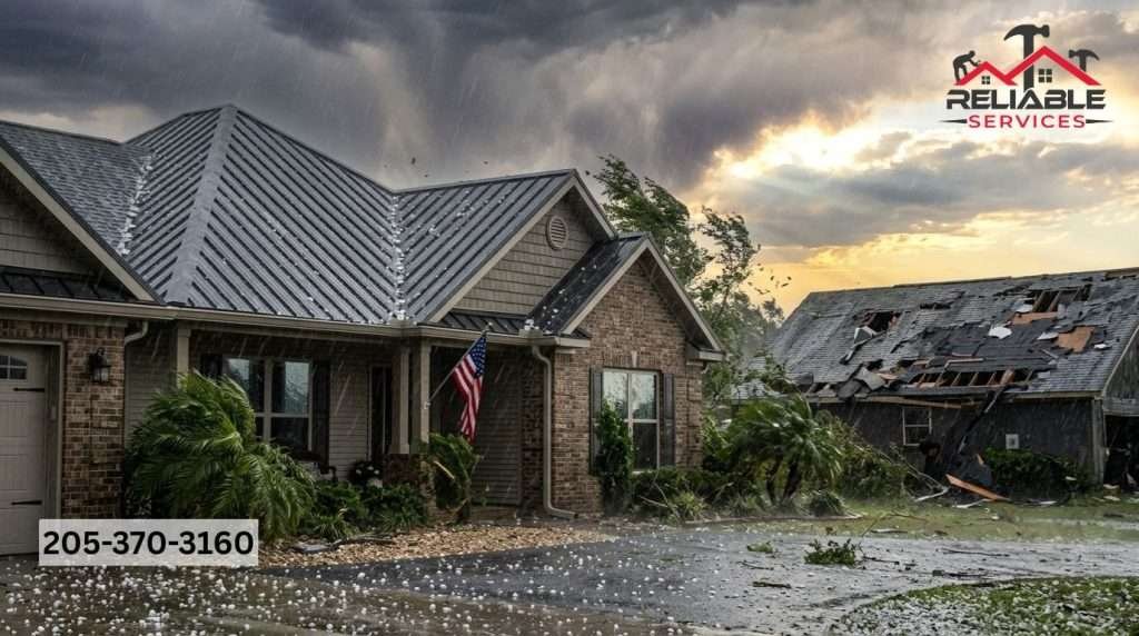 Alabama home with best roofing materials withstanding hail, wind, and heavy rain – demonstrating superior durability in harsh Southern climate