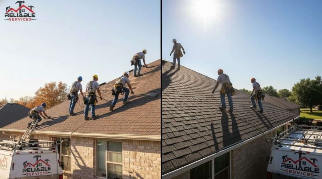 Best vs worst time for roof replacement in Alabama comparing fall mild weather and summer extreme heat conditions