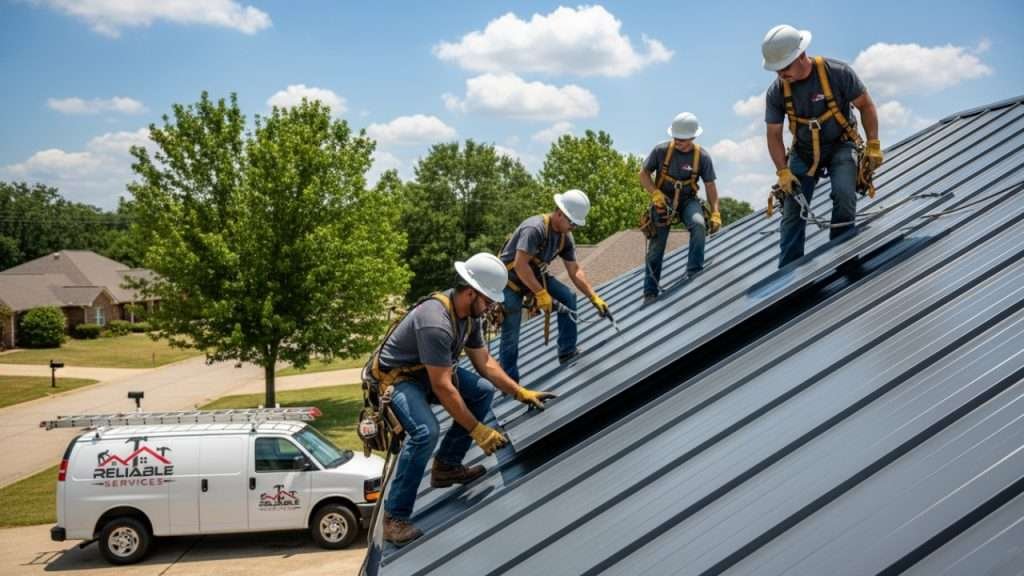 Metal roof installation on home in Alabama