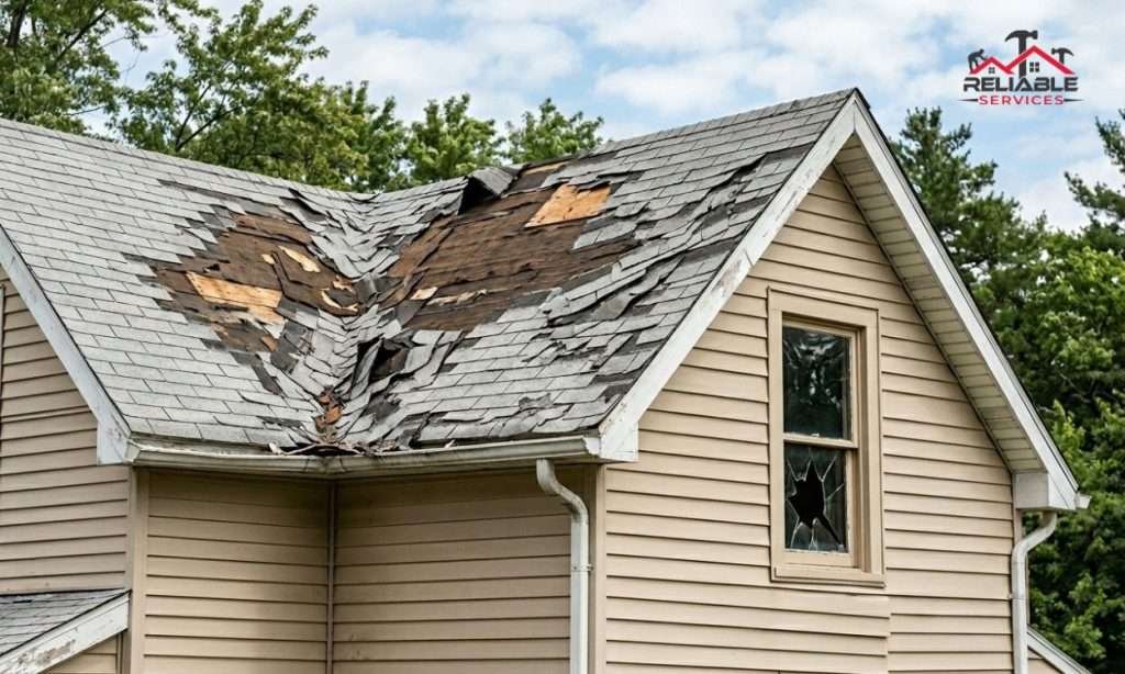 Residential Roof Repair Needed – Severely Worn Shingles and Damage