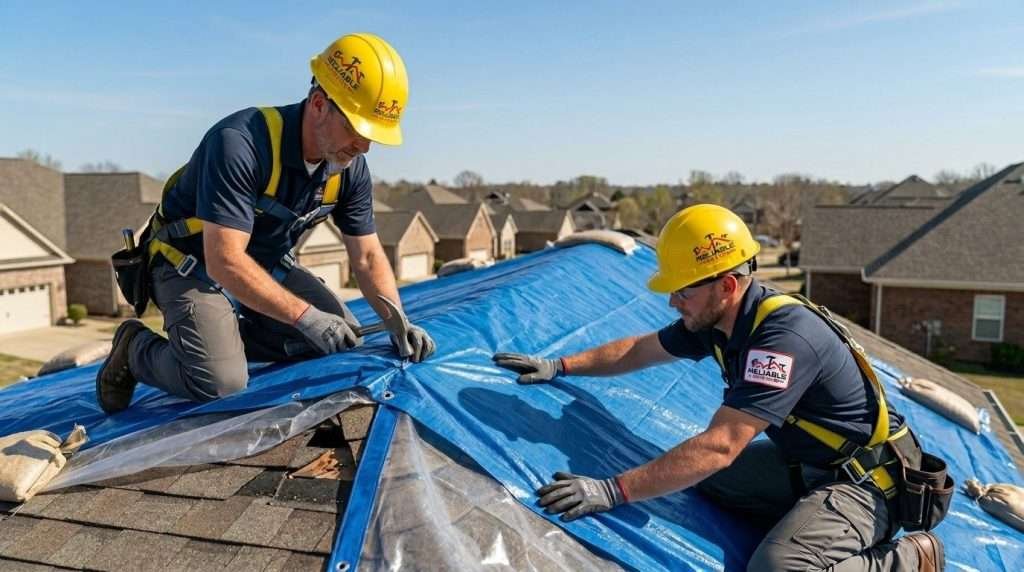 Average cost to tarp a roof in Birmingham pricing visual