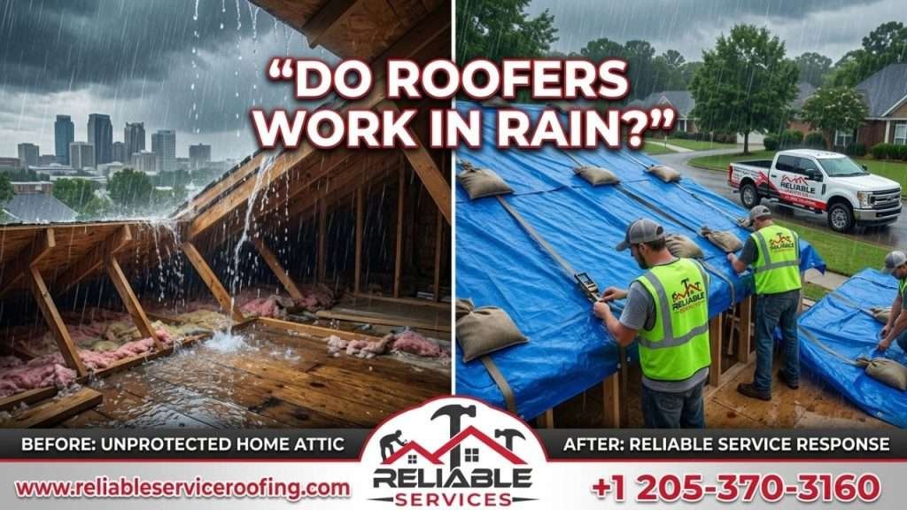 Do Roofers Work in Rain? What Alabama Homeowners Should Know
