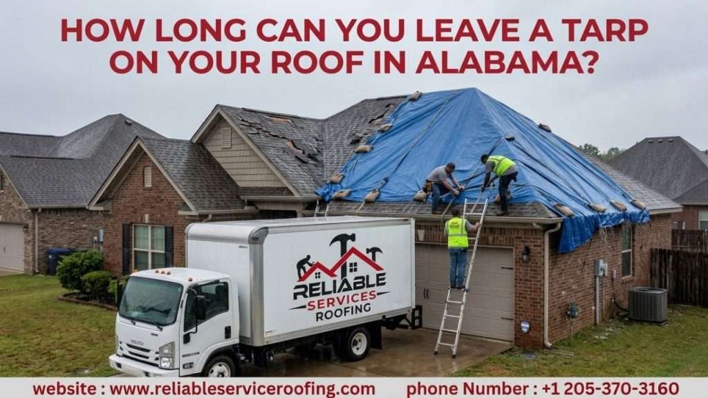 How long can you leave a tarp on your roof in Alabama