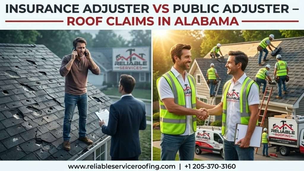 Insurance Adjuster vs Public Adjuster for Roof Claims in Alabama