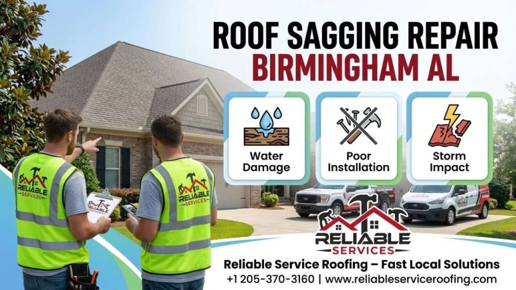 Roof sagging causes and repair cost guide in Birmingham Alabama