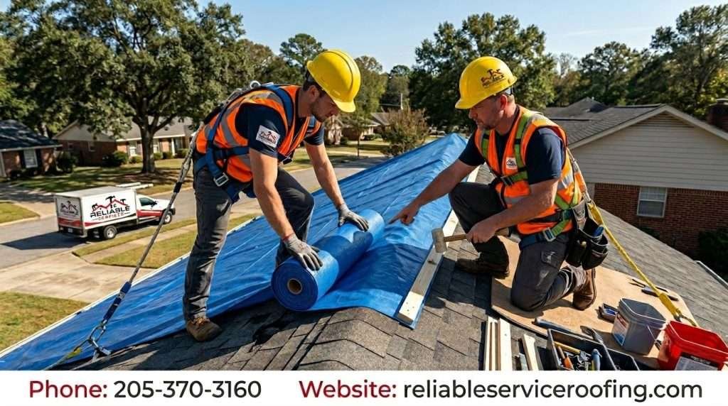Safe roof tarping techniques Birmingham AL