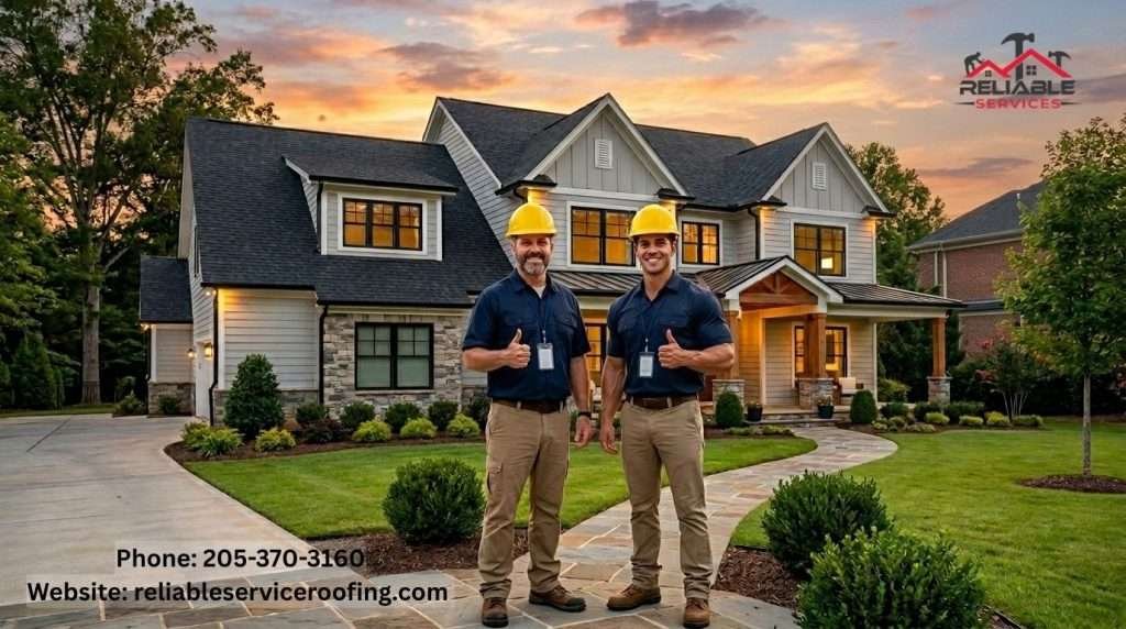 Trusted home remodeling contractors Birmingham AL – Reliable Service Roofing team giving thumbs up
