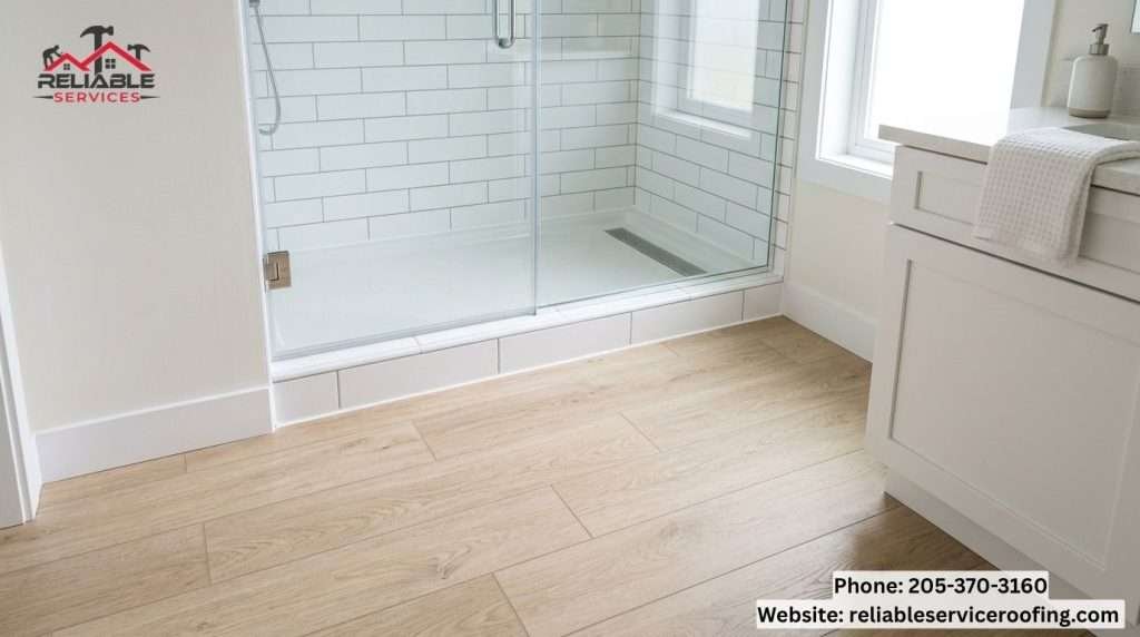 Installing waterproof flooring and sealing subway tile in an affordable remodel