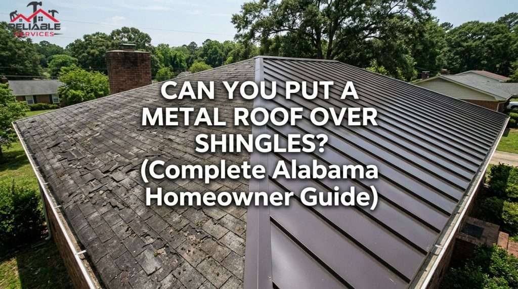 Old shingle roof replaced with new bronze standing seam metal roof