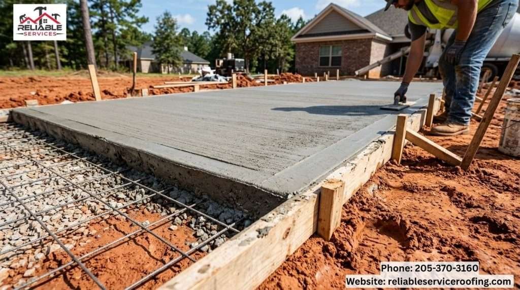 Professional flatwork concrete driveway installation process in Birmingham AL