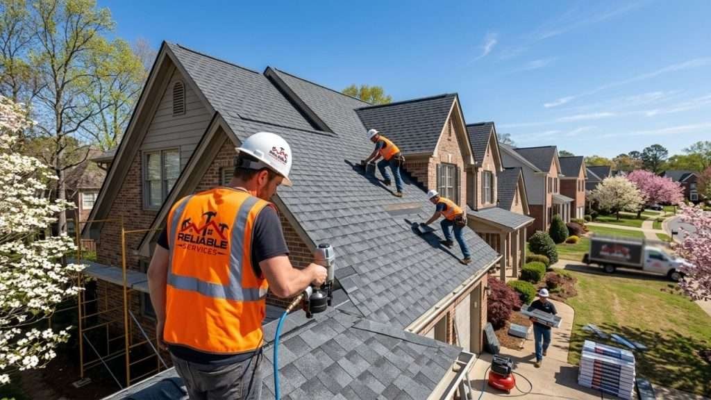 Spring roof replacement on semi-detached house in Birmingham AL